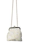 Shop_ClutcH'D_White Embroidery Velvet Clutch With Sling _at_Aza_Fashions