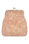 Buy_ClutcH'D_Pink Embroidery, Pearls Velvet Floral Clutch With Sling_at_Aza_Fashions
