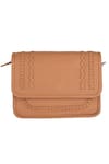 Buy_ClutcH'D_Brown Woven Flap Clutch With Chain Sling _at_Aza_Fashions