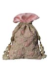 Buy_Clutch'D_Pink Embroidered Velvet Potli Bag _at_Aza_Fashions