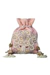 Buy_Clutch'D_Pink Embroidered Potli Bag _at_Aza_Fashions