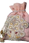 Clutch'D_Pink Embroidered Potli Bag _Online_at_Aza_Fashions