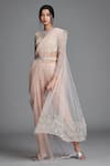 Buy Cherie D Peach Silk, Tulle Round Pant Saree With Blouse at Aza Fashions Buy_Cherie D_Peach Silk, Tulle Round Pant Saree With Blouse _at_Aza_Fashions