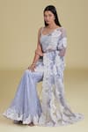 Buy_Cherie D_Blue Silk, Tulle, Satin, Lace Scoop Neck Embroidered Lehenga Saree _Online_at_Aza_Fashions