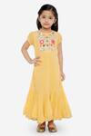 Buy_Lil Drama_Orange Cotton Gown For Girls_at_Aza_Fashions