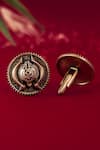 Cosa Nostraa_Gold Forest Wonder Carved Cufflinks _Online_at_Aza_Fashions