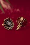 Cosa Nostraa_Gold Floral Marvel Carved Cufflinks _Online_at_Aza_Fashions