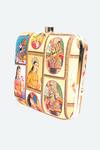 NR By Nidhi Rathi_Multi Color Printed Mughal Clutch With Sling_Online_at_Aza_Fashions