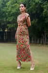 Buy_Chandrima_Multi Color Chanderi Floral Print Skirt _at_Aza_Fashions