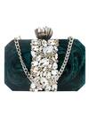 Buy_NR By Nidhi Rathi_Green Embellished Clutch With Sling_Online_at_Aza_Fashions