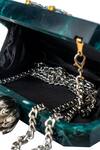Shop_NR By Nidhi Rathi_Green Embellished Clutch With Sling_Online_at_Aza_Fashions