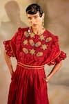 Chandrima_Chanderi Embroidered Dress_Online_at_Aza_Fashions