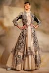 Buy_Chandrima_White Chanderi Layered Lehenga _at_Aza_Fashions