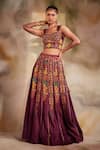 Buy_Chandrima_Purple Chanderi Embroidered Lehenga _at_Aza_Fashions