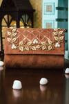 Buy_NR BY NIDHI RATHI_Brown Embellished Clutch With Sling _at_Aza_Fashions