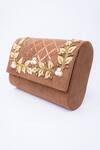 NR BY NIDHI RATHI_Brown Embellished Clutch With Sling _Online_at_Aza_Fashions