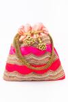 Buy_NR BY NIDHI RATHI_Pink Embroidered Color Block Potli Bag _Online_at_Aza_Fashions