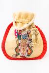 Buy NR By Nidhi Rathi Beige Embroidered Temple Motif Potli Bag Online at Aza Fashions Buy_NR By Nidhi Rathi_Beige Embroidered Temple Motif Potli Bag_Online_at_Aza_Fashions