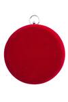 Shop_NR By Nidhi Rathi_Red Embroidery Ava Velvet Round Clutch_at_Aza_Fashions