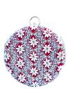 NR By Nidhi Rathi_Red Embroidery Ava Velvet Round Clutch_Online_at_Aza_Fashions
