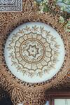 Buy_NR By Nidhi Rathi_White Hand Embroidered Ava Round Clutch_at_Aza_Fashions