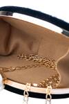 Shop_NR By Nidhi Rathi_Black Hand Embroidered Alya Velvet Oval Clutch_Online_at_Aza_Fashions
