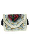 NR BY NIDHI RATHI_Blue Hand Embroidered Boho Clutch Bag _Online_at_Aza_Fashions