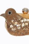 NR By Nidhi Rathi_Gold Hand Embroidered Bird Embellished Clutch Bag_at_Aza_Fashions
