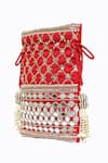 NR BY NIDHI RATHI_Red Mirror Floral Geometric Embroidered Potli Bag _Online_at_Aza_Fashions