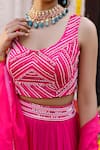 Shop Chhavvi Aggarwal Pink Organza, Georgette Sequin Work, Dabka Scoop Neck Embroidered Lehenga Set Online at Aza Fashions Shop_Chhavvi Aggarwal_Pink Organza, Georgette Sequin Work, Dabka Scoop Neck Embroidered Lehenga Set_Online_at_Aza_Fashions
