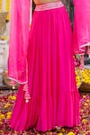 Chhavvi Aggarwal Pink Organza, Georgette Sequin Work, Dabka Scoop Neck Embroidered Lehenga Set at Aza Fashions Chhavvi Aggarwal_Pink Organza, Georgette Sequin Work, Dabka Scoop Neck Embroidered Lehenga Set_at_Aza_Fashions