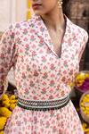 Buy_Chhavvi Aggarwal_Peach Georgette Printed Jacket And Lehenga Set_Online_at_Aza_Fashions