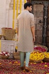 Shop_Chhavvi Aggarwal_Green Crepe And Glaze Cotton Printed Floral Kurta & Pant Set _at_Aza_Fashions