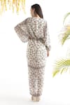 Shop_Chhavvi Aggarwal_White Crepe Printed Geometric V Neck Kaftan Dress _at_Aza_Fashions