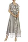 Buy_Aalyxir_White Woven Chanderi Dress Square Neckline Jacket With_at_Aza_Fashions