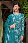 Chhavvi Aggarwal_Green Organza Round Floral Print Kurta Sharara Set _Online_at_Aza_Fashions