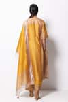 Shop_Bhavik Shah_Yellow Kurta Handwoven Chanderi Silk Dupatta Chanderi Pant Cotton And Set _at_Aza_Fashions