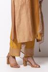 Bhavik Shah_Yellow Kurta Handwoven Chanderi Silk Dupatta Chanderi Pant Cotton And Set _at_Aza_Fashions