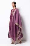 Buy_Bhavik Shah_Pink Kurta Handwoven Chanderi  Dupatta Chanderi Pant Cotton Set _Online_at_Aza_Fashions