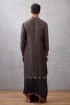 Shop_Torani_Black Bundi And Dhoti Cotton Silk, Kurta Handwoven Nisha Yusuf Printed & Set _at_Aza_Fashions