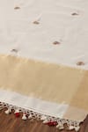 Weaver Story_White Pure Chanderi Silk Zardozi Dupatta _at_Aza_Fashions