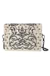 Shop_The Leather Garden_White Embellished Crossbody Bag _at_Aza_Fashions