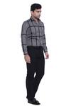 Buy_Abkasa_Grey Cotton Slim-fit Applique Shirt For Men_Online_at_Aza_Fashions