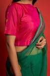 Shop_Priti Prashant_Green Organza And Silk Embroidery Cherry Floral Work Saree With Blouse  _Online_at_Aza_Fashions