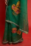 Priti Prashant_Green Organza And Silk Embroidery Cherry Floral Work Saree With Blouse  _at_Aza_Fashions