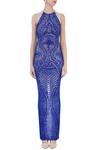 Shop_Chisel by Meghna Ramrakhiya_Blue Embellished Gown_Online_at_Aza_Fashions
