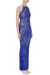 Chisel by Meghna Ramrakhiya_Blue Embellished Gown_Online_at_Aza_Fashions