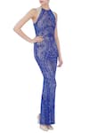 Buy_Chisel by Meghna Ramrakhiya_Blue Embellished Gown_at_Aza_Fashions