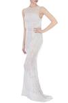 Buy_Chisel by Meghna Ramrakhiya_White Round Embroidered Trail Gown For Women_at_Aza_Fashions