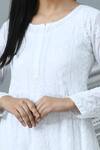 The Chikankarists_White Cotton Chikankari Anarkali_at_Aza_Fashions